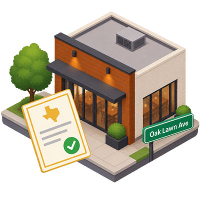 Texas license issued for Aba at 1444 Oak Lawn Ave