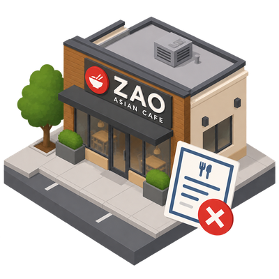 Zao Asian Cafe's 4th South location drops off Salt Lake City licence list
