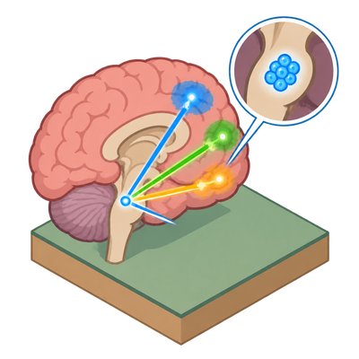Brain's 'blue spot' sends targeted messages, not broadcasts