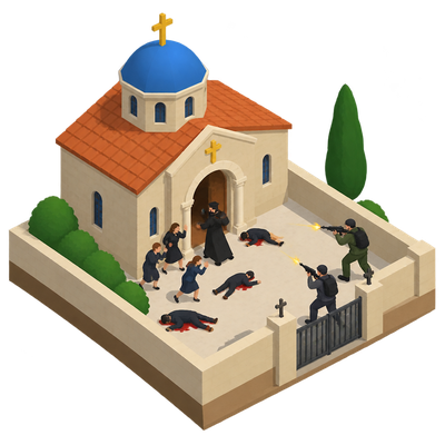 Gunmen attack a Greek Orthodox church funeral in southern Jordan