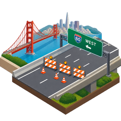 Westbound I-80 through San Francisco closes for weekend repairs