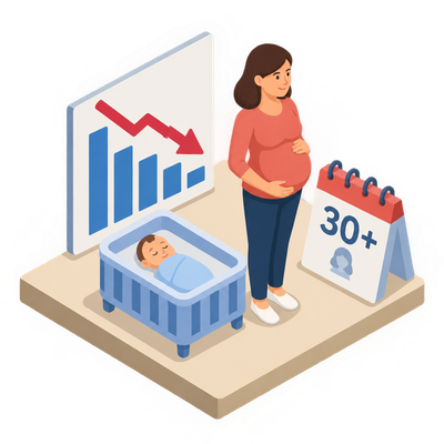 U.S. birth rate hits record low as motherhood shifts to women over 30