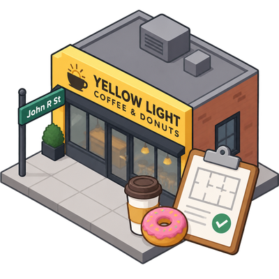 Yellow Light Coffee & Donuts in plan review for Detroit's John R Street