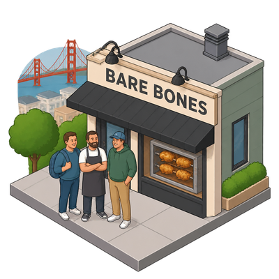 Three preschool dads open rotisserie spot Bare Bones in San Francisco's Sunset