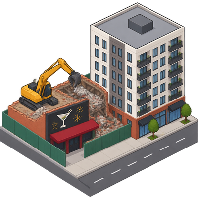 Holiday Club razed to make way for Uptown apartment building