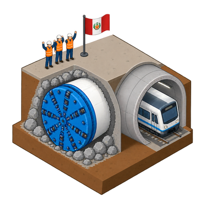 Final tunnel breakthrough ends excavation for Lima's first underground metro