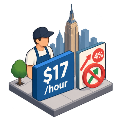 NYC minimum wage stays at $17 as state law freezes inflation adjustment