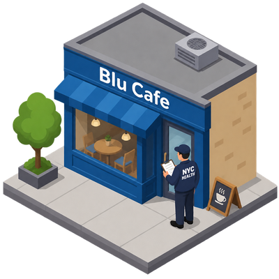 Blu Cafe undergoes New York City pre-permit inspection