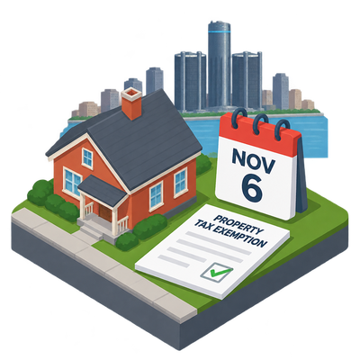 Detroit homeowners face Nov. 6 deadline for property tax exemption