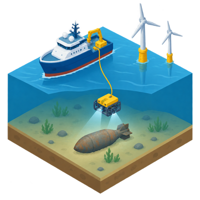 Fugro to clear unexploded ordnance along 50Hertz's German North Sea cable routes