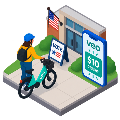 Veo offers $10 in free e-bike ride credits to Grand Rapids voters on Election Day