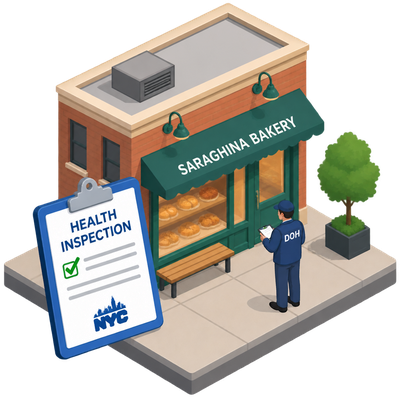 Saraghina Bakery on Halsey Street logs NYC pre-permit health inspection