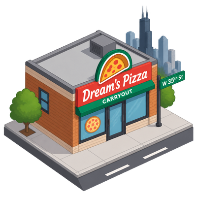 Dream's Pizza licensed for carryout shop at 17 W 35th St in Chicago