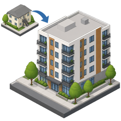 North Hollywood building expands from 4 units to 25 via transit incentives
