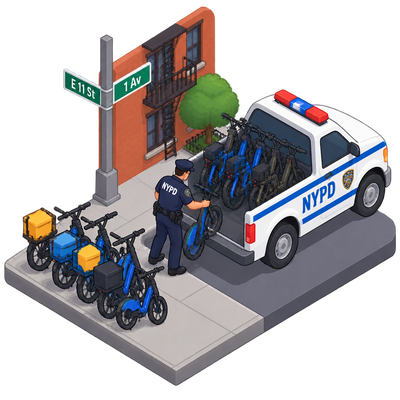 NYPD confiscates e-bikes in East Village parking dispute