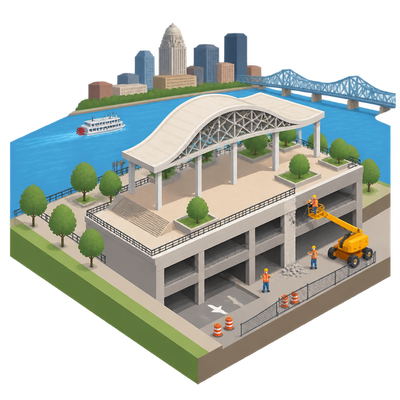 Louisville begins Belvedere rebuild with parking garage repairs