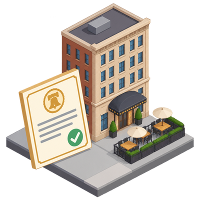 1856 Bev Corp receives food service license at Philadelphia hotel address