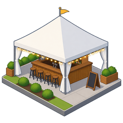 Piazza Tent Bar appears on Kent County food license list at Studio Park