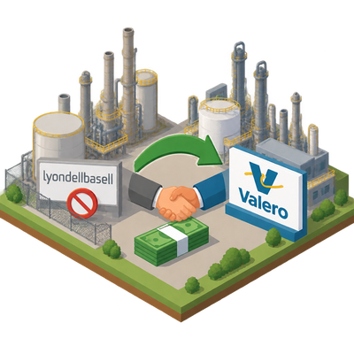 Valero to buy LyondellBasell's shuttered Houston refinery