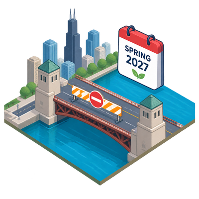 Chicago Avenue bridge reopening delayed to spring 2027