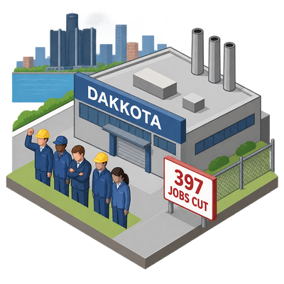 Dakkota workers denounce Detroit plant closure that will cut 397 jobs