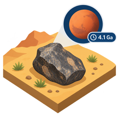 Sahara meteorite dated to 4.1 billion years, sampling ancient Martian crust